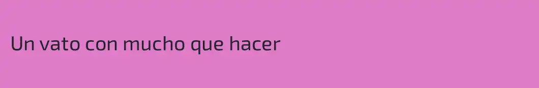 Un vato con mucho que hacer